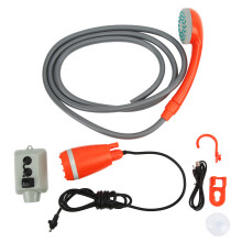 Outdoor Shower Rechargeable Battery Powered Compact Handheld Camping Shower Head With Adjustable Flow Rate Suction Cup Support Water Resistant