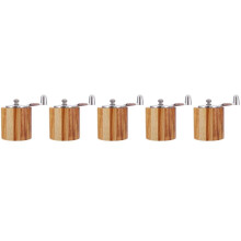 5X Pepper Mill, Hand Crank Wood Pepper Grinder with Classic Handle and Adjustable Ceramic Rotor