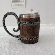 Taza de cerveza con forma de barril de acero inoxidable de 22 oz con asa, regalo para entusiastas de la cerveza,