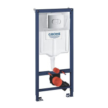 GROHE Suporte de WC Solido 3 em 1, 1,20m, Suporte Embutido, Placa de Comando de botões duplos, Reservatório 6-9 Litros.