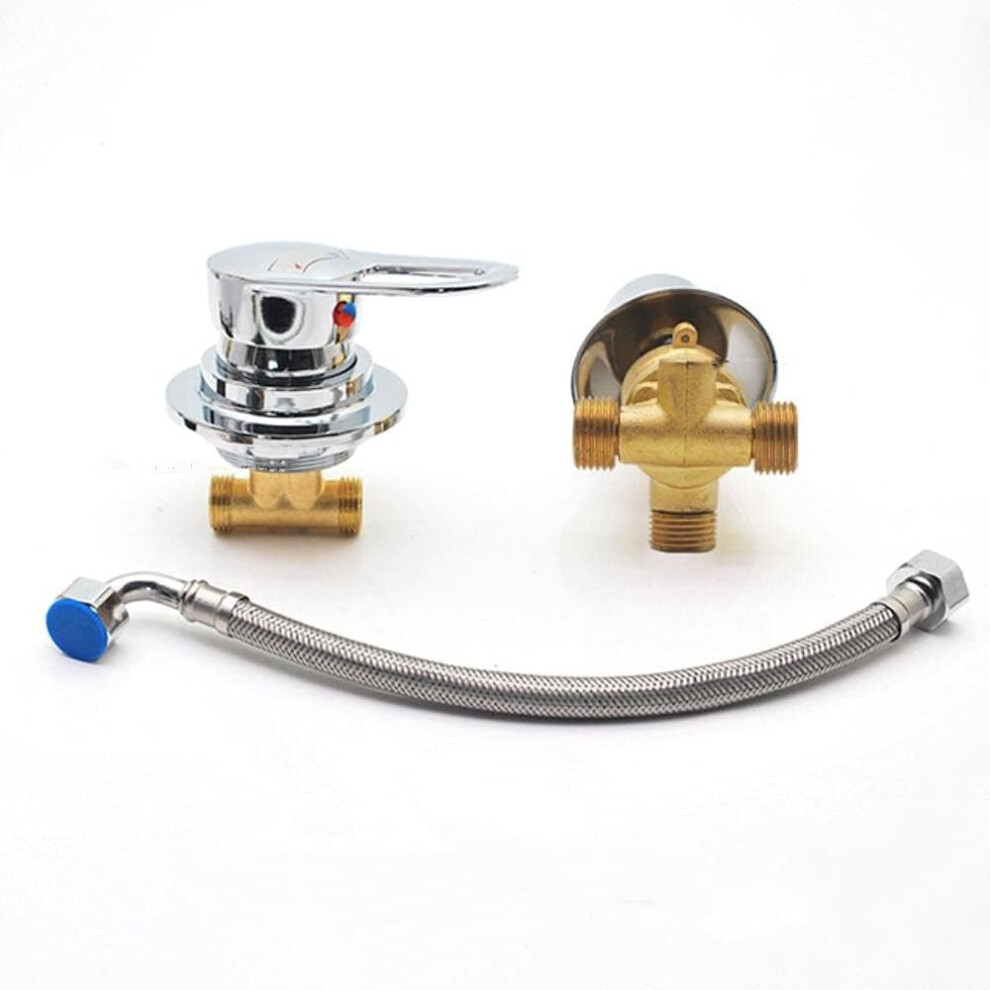 Faucet Diverter Valve For Kitchen Bathroom Shower, Three Way Water Filter Diverter With Ceramic Valve Cartridge And Anti-Limescale Design, Plated Bras 9453559487265