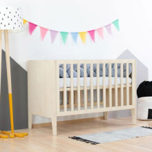 Cuna evolutiva para bebé con barrotes color natural 60 x 120 cm