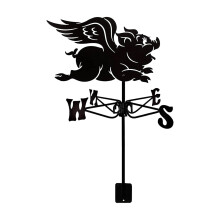 Metal Weather Vane Rustproof Wind Direction Light- flying pigs