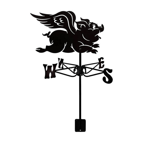 Metal Weather Vane Rustproof Wind Direction Light- flying pigs