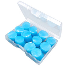 12Pcs Soft Clay Ear Plugs, Noise Reduction, Blue, 0.8cm