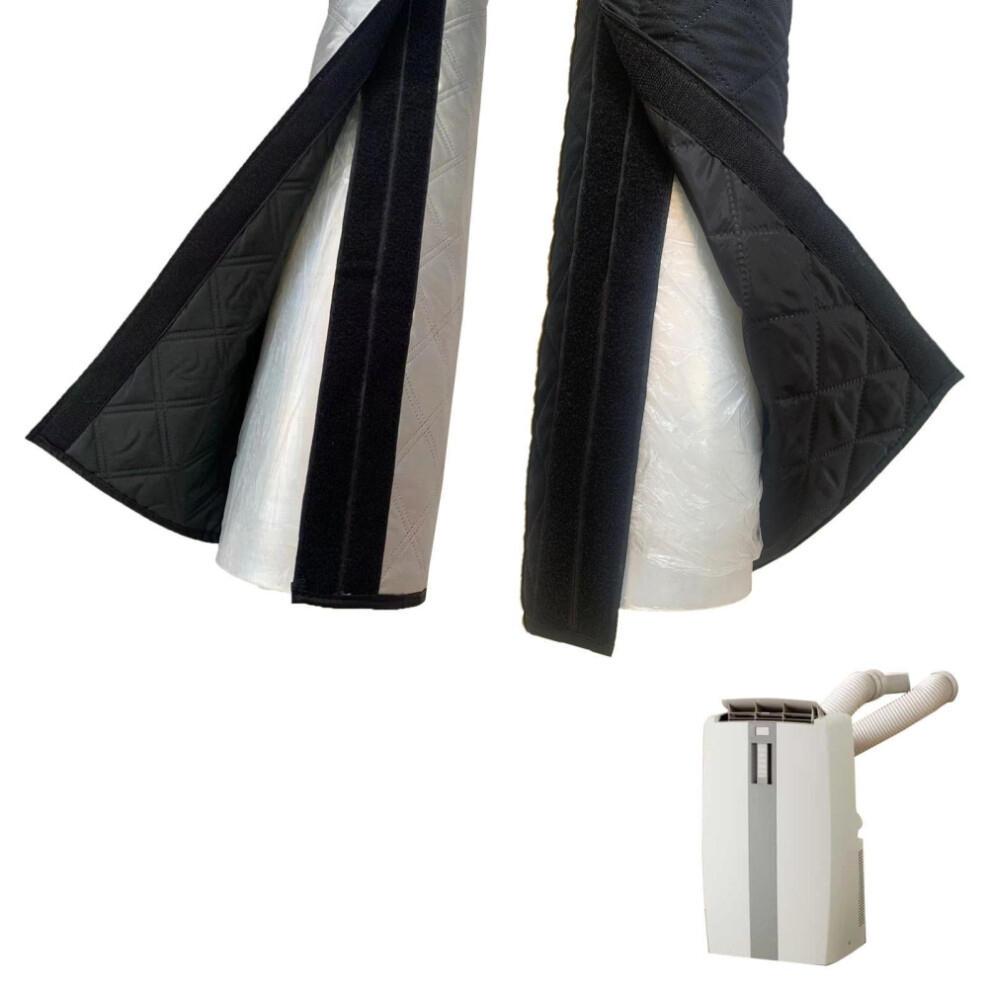 Flexible Aluminum Ducting Insulated Foil Pipe Wrap 59X21 In Black/ Silver 8461373601034