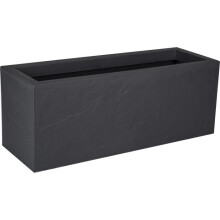 Jardinière - VOLCANIA UP - Kunststoff - Anthrazitgrau - 79,5x29,5xH29,5cm - 57L - Steindekor - EDA