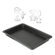 Backblech und 7 Weihnachts-Ausstechformen aus Edelstahl - ZENKER - 42 x 29 cm