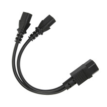 Durable 2500W IEC320 C14 to 2x C13 Splitter Power Cable 10A Rated