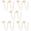 10Stk Gold Brosche Mit Fransen Kette Notenmotiv 10