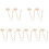 10Stk Gold Brosche Mit Fransen Kette Notenmotiv 4