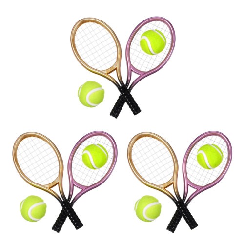 6Sets Tennisrackets Mini DIY Zubehör 2