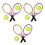 6Sets Tennisrackets Mini DIY Zubehör 4