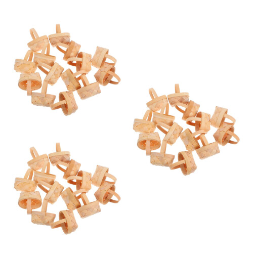 42Pcs Mini Wood Baskets with Handle Khaki Handwoven Storage for Home 2