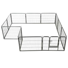 Parque para cães 12 painéis de aço 80 x 60 cm preto 02_0000565