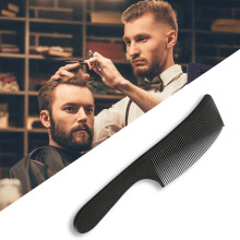 Detangler Brush Curved Plastic Haircut Comb For Men Barber Clipper Fade Styling Tools Geometric Cutting Heat Resistant Ergonomic Handle For Daily Use
