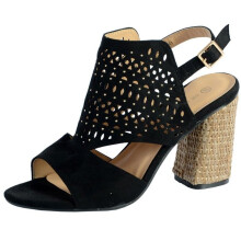 Sandálias de Talão The Divine Factory QL3907 - Preto