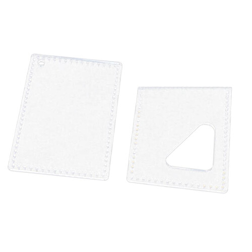 2pcs Card Holder Case Acrylic Leather Craft Pattern Stencil Template D