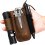 Handmade Leather Sheath Folding Knife Flashlight Holder EDC Tool Brown 5