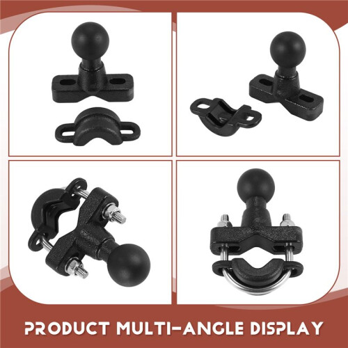Motorcycle Handle Bar Rail Mount 37mm Width U-Bolt Mounting Base with 1 Inch  for  GPS Work for 2