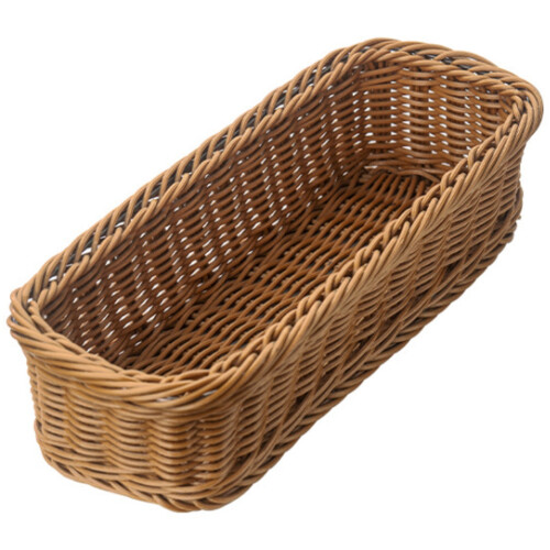 Desktop Cutlery Storage Basket Woven Basket Restaurant Tableware Drain Storage Box Tableware Storage Basket, Brown