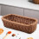 Desktop Cutlery Storage Basket Woven Basket Restaurant Tableware Drain Storage Box Tableware Storage Basket, Brown 4