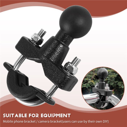 Motorcycle Handle Bar Rail Mount 37mm Width U-Bolt Mounting Base with 1 Inch  for  GPS Work for