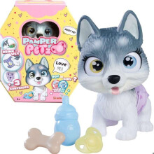 Smoby - Pamper Petz - Husky para adotar - 4 acessórios - Articulado - Madeira e xixi - Certificado de adoção - A partir de 3 anos