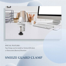 1Pcs Sneeze Guard Clamp Bracket Desk Partition Clamp for 1/8Inch to 1Inch Thick Acrylic Panels Adjustable C Shape Clamp