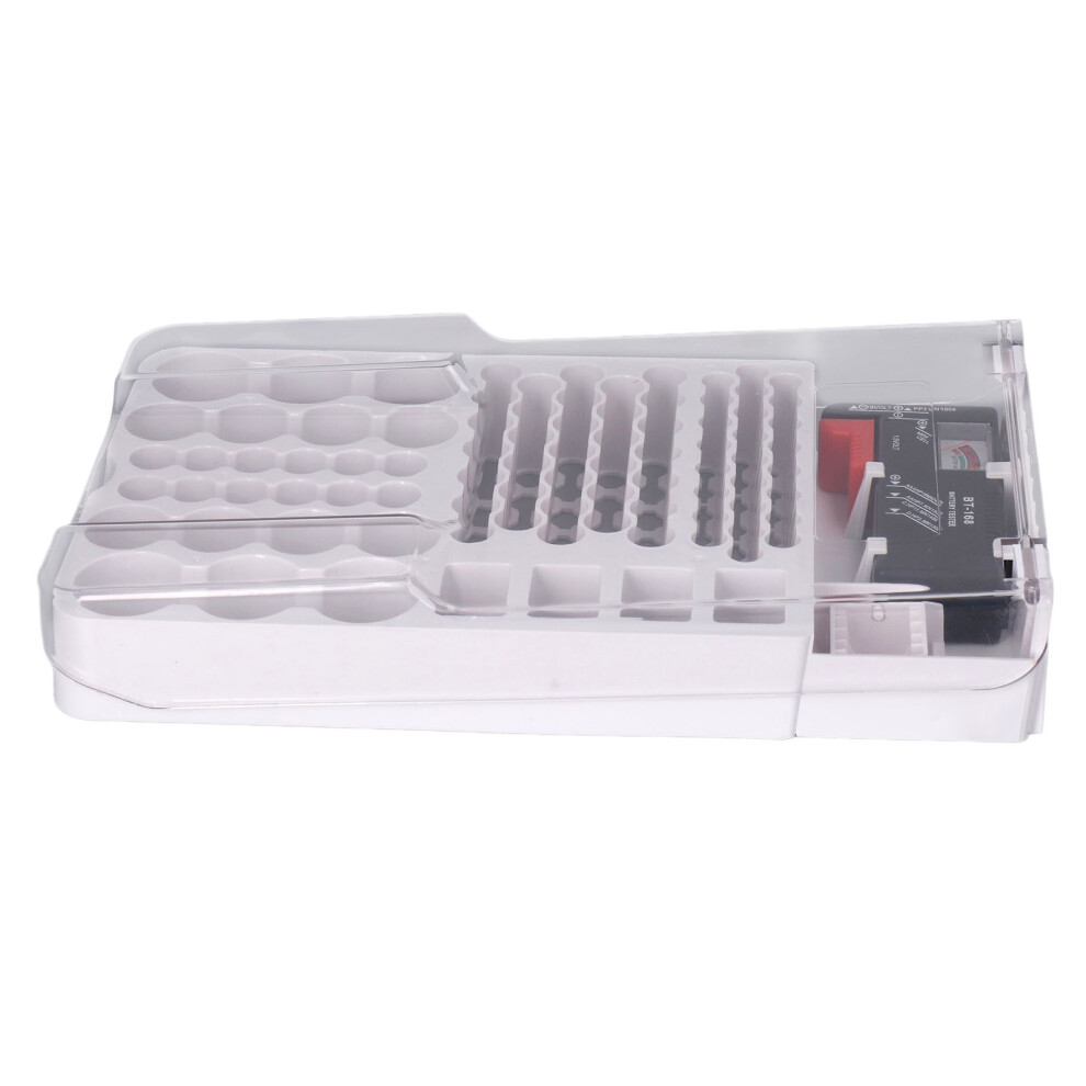 Durable Plastic Battery Holder With Siding Mount & Tester 7891373939195