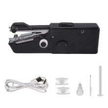 USB Electric Handheld Sewing Machine Kit, Cordless Quick Repairing Sewing Machine for Denim Curtain Leather