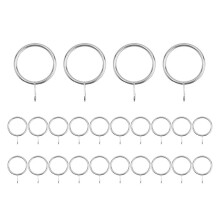 24 Pack Metal Curtain Rings, 30mm Internal Diameter Eyelets for Curtain Poles, Rods and Drapery, Silver