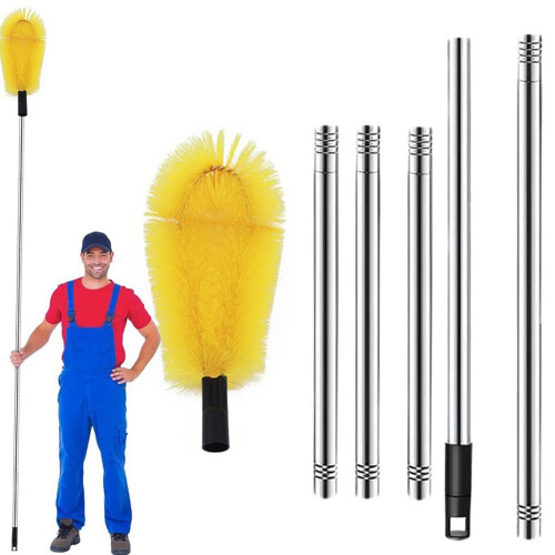 Telescopic gutter cleaning tools, flexible brush head, safe for dirt, Set B: 2.35m