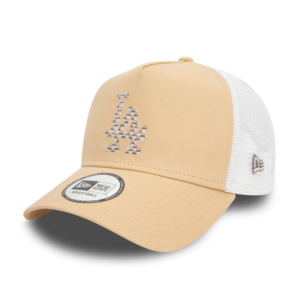 New Era La Dodgers Cap Trucker Adjustable Mens Seasonal Infill Stone Brown