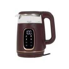 Bollitore elettrico - ADLER - AD 1305 - Vetro bordeaux - 1,7 L - 2200 W - Tattile