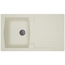 STRADOUR Inset kitchen sink 1 bowl + 1 drainer Arena - Resin - 86 x 50 cm - White
