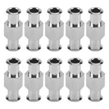 10Pcs Coupler Luer Syringe Connector Metal Double Joints Luer Lock Adapter Coupler for Pneumatic Parts