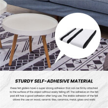 Self-Adhesive Gliders,3 Rolls of Gliders (100 x 10 cm + 100 x 5 cm + 100 x 2 cm),5 mm Self-Adhesive,for Chairs