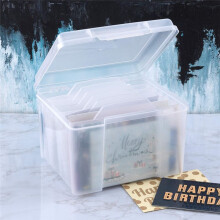 Greeting Card Organizer & Storage Box with 6 Adjustable Dividers for Holiday Birthday Get Well Cards Photos, Crafts Ect.