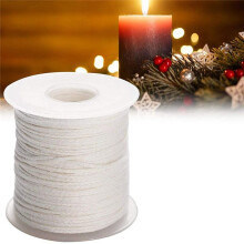 1 Roll 200Feet/61Meter White Candle Wick Cotton Candle Woven Wick for DIY Candle Making Material Smokeless Wax Core