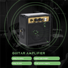 Guitar Amplifier Amp Speaker 5W with 6.35mm Input 1/4 Inch Headphone Output Supports Volume Tone Adjustment