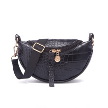 All-Match Trendy Women's Bags Korean Style Fashion and Western Style Messenger Bag Waist Bag(Black)