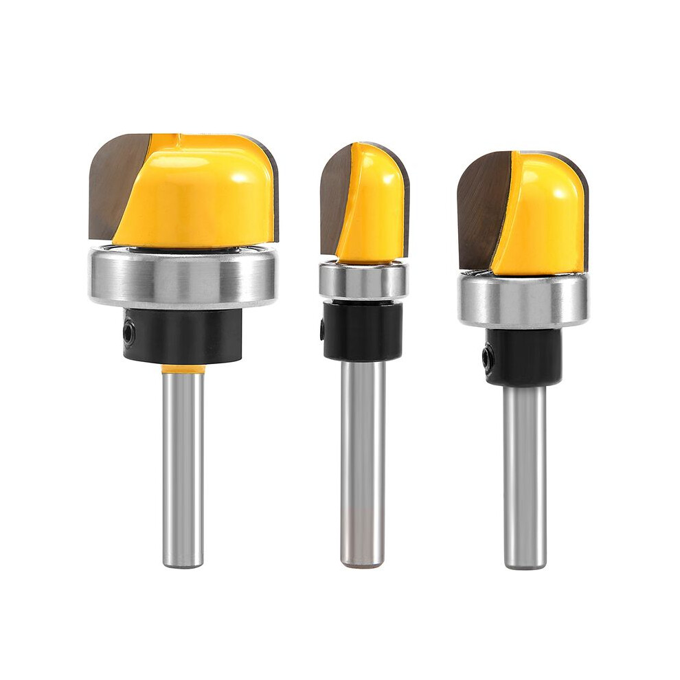 3Pcs 1/4 Inch Shank Bowl And Tray Router Bit, Bowl & Tray Template Router Bit Set With Bearing 4713140965134