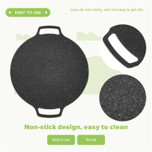 35Cm Dicker Guss Eisen Pfanne Flache Pfann Kuchen Grill Platte Antihaft BBQ Grill Induktions Herd Offene Flamme Koch Topf