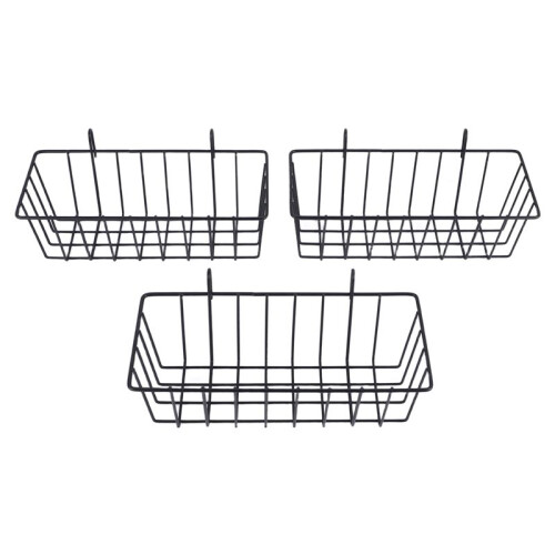 3 Pcs Wire Baskets,Wall Grid Panel Hanging Wire Basket,Wall Storage and Display Basket for Cabinet & Pantry Organization