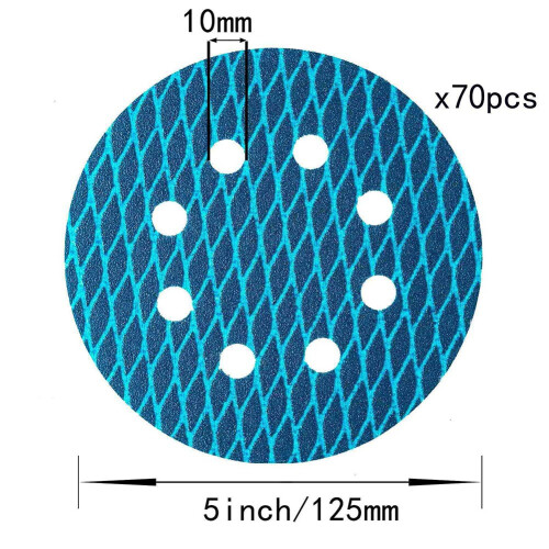 70 PeçAs Lixadeira Orbital Lixa Disco de Lixa de 5 Polegadas e 8 Furos Lixa GrãO 320 para Discos de Lixa Losango Antibloqueio