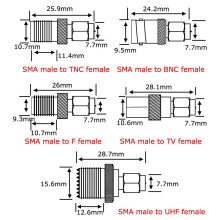 10 Types de Kits D'Adaptateur SMA SMA Mâle Vers N/F/BNC/UHF/MCX/SMB/TV/TNC Femelle Droite Nickel Plaqué Or Convertisseur de Test