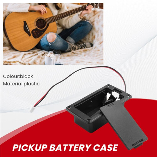 9V Flat Mount Guitar Active Pickup Batterilock HåLlbox BatteriföRvaringsväSka för Elgitarr BastillbehöR 2