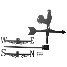 Weathervane with Animal Chickens Garden Stake Weather Vane Wind Direction Indicator Rooster Cockerel Ornament Art
