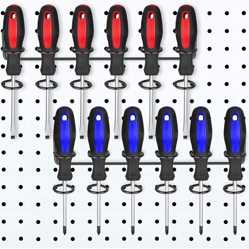 2 Pcs Screwdriver Holder Pegboard Multi-Tool Holder Accessory Pegboard Accessories Multi-Ring Tool Holder for Pegboard
